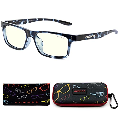 Gunnar Gaming and Computer Eyewear - Cruz Kids Large (age 8-12) -Frame Colour: Navy-tortoise, Lens Tint: Clear (Blocks 35% Blue Light & 100% UV Light) - Patented lens - Reduce eye strain & dryness
