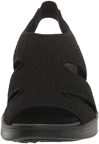BZees Womens Daytona Slip-on Wedge Sandal, Black, 8.5 Wide US | Image 1