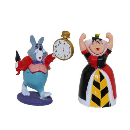 Unbranded New Alice in Wonderland Playset 6 Action Figure Doll Cake Topper Toy Hatter White Rabbit Figurines Mini Toy Set
