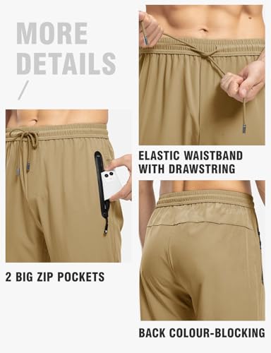 Image of TBMPOY Men's Outdoor Lightweight Hiking Mountain Pants Running Active Jogger Pants