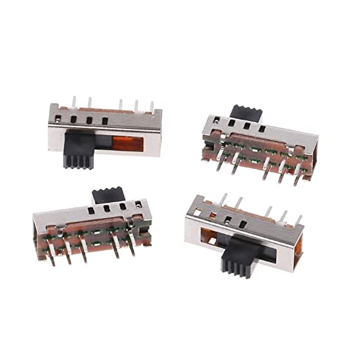 KOKYLEZN Switch 10Pcs SS24E01-G5 Slide Switches Vertical 0.5A 10 Pin 4 Position Toggle Switch
