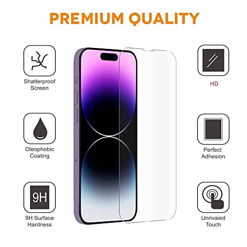 Xréel Platinum Shield Compatible With [Iphone 14 Pro], Tempered Glass Screen Protector And Camera Lens Protector (3 Pack), 9H Hardness, Scratch Resistance, Ultra Hd, Bubble Free, Case Friendly And Easy To Install. (Installation Aid Tool Included) #TOP2