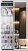 Armoire À Bijoux À Montage Mural avec Lumières LED Tactiles avec Fentes pour Boucles d'oreilles, Crochets pour Colliers, Conception De Portes Coulissantes avec Miroir sur Toute La Longueur,superio