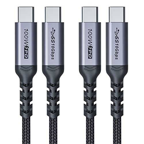 SUMPK Paquete 2M USB C a USB C 2, cable de carga rápida 100W C a c, C 3.1 gen 2 10gbps marca electrónica de carga rápida de transmisión de datos de alta velocidad, 4K@60Hz Salida de vídeo