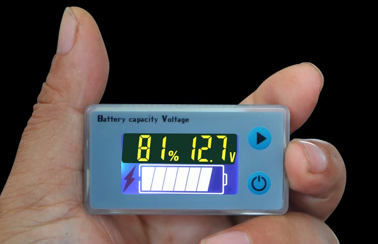 ゴルフカート バッテリーメーター 10-100V バッテリーモニター デジタルバッテリー容量 電圧計 テスター (36V)