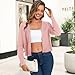 Long Sleeve Cardigan for Women Button Down Open Front Bolero Shrugs for Dresses, Pink L