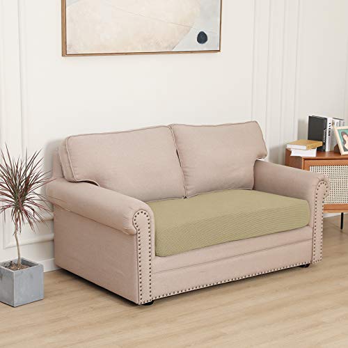 Image of Easy-Going Stretch 1 Piece Loveseat Couch Cushion Cover for Sofa
