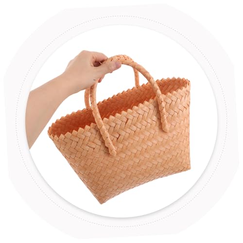 BESPORTBLE Elegant Woven Beach Tote Bag Shopping Tote Grocery Plastic Rattan Purse4