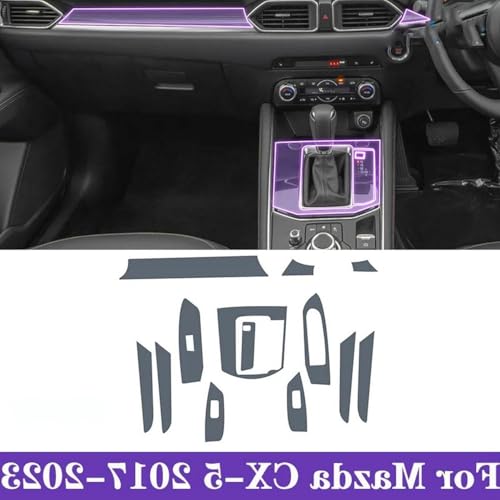 Protector LCD Mazda CX-5 autocurativo película PPF transparente antiarañazos para consola central 3