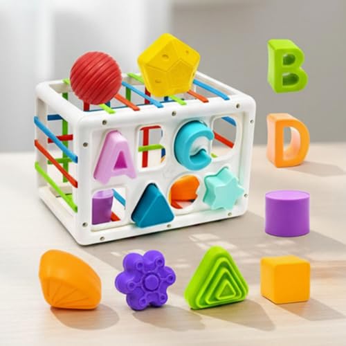 Image of StarAndDaisy Shape Sorting Toy for Baby & Toddler, Educational Toys for Kids 1 2 3 Years | Multi-Activity Cube / Learning Toys for Infants, Sorting Blocks / Alphabets Matching Toy for Boys & Girls