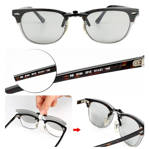 Image of Polarized CLIP-ON Sunglasses for Ray-Ban Clubmaster RB5154 (RX5154) 51-21-145