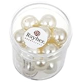  Rayher 14444104 Renaissance Glaswachsperlen, 12 mm, Dose 21 Stück, hal