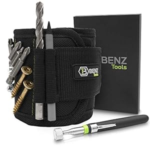 Benz Tools Muñequera Magnetica con 15 Potentes Imanes Artilugios Prácticos para Hombres Pulsera Magnética Regalo de Herramienta de Bricolaje