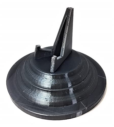 Image of Beautiful 3D Printed Megalodon Shark Tooth Display Stand with a 4-5 /8 inch Round Base (Silk Black)