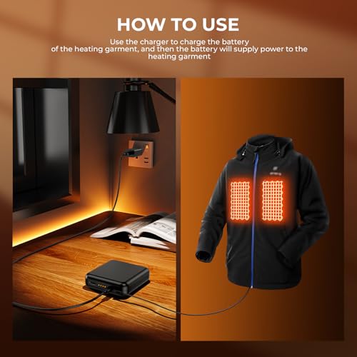 Cargador de batería recargable para sudaderas y manguito de mano 4