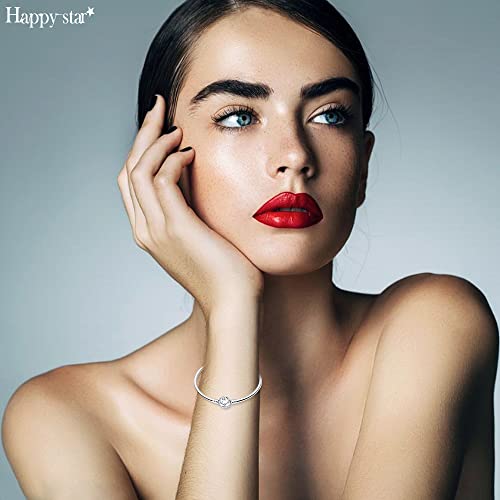 HappyStar 925 Sterling Silver Snake Chain Bracelet Fully compatible with Pandora charms, With Mickey Mouse head Clasp Charm Bracelets Gifts for Teen Women2