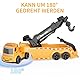 GizmoVine Abschleppwagen Spielzeug, LKW, Trägheits-lastwagen mit 360° Drehbarer Autokran, 180° Drehung Vorne, Kinderspielzeug Geburtstagsgeschenk für 2 3 4 5 6 Jahre