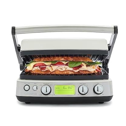 GreenPan Elite 6-in-1 Multifunktions-Kontaktgrill und -Griddle, PFAS-freie Gesunde Keramische Antihaft, Grillplatten, Einstellbare Temperatur, Kompakt, Geschlossene Presse/Offener Bereich, Cloud Cream
