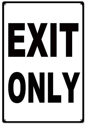 Biopracess New Warning Sign Metal Sign Exit Only Signs Nostalgic Exit Only Aluminum Metal Garage Art Sign 8x12 Inches