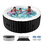 Obqer Inflatable Hot Tub 4 Person, 2400W Blow Up Hot Tubs, Leak-Proof Portable SPA Pool with 120 Air Jets, Lid & Heating, 799L, Rapid Heating, Freeze Protection, Relax Bubble Massage, 71x71x25 Inch