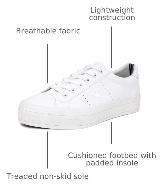 Image of Nautica Women Fashion Sneaker Lace-Up Tennis Casual Shoes for Ladies