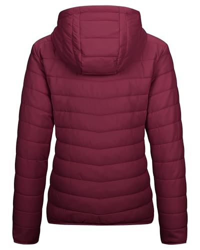Image of Outdoor Ventures Women's Packable Lightweight Full-Zip Puffer Jacket with Hood Quilted Winter Coat