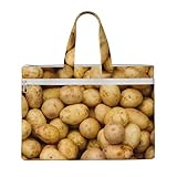 ガーデンポテトプリント 大容量 キャンバストート ファイルバッグ レディース メンズ 書類 オフィス 旅行 ショッピング