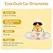Wonuu Car Rubber Duck Decoration - Dashboard Ornament with Mini Swim Ring Necklace and Sunglasses