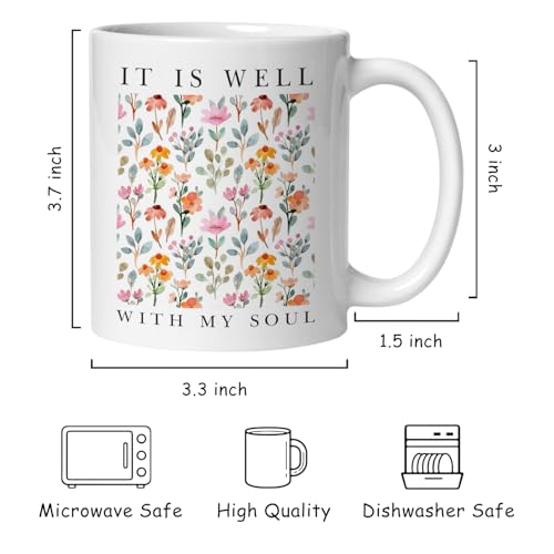 Taza Cristiana Floral de Cerámica 11 oz miniatura 6