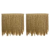 FONDOTIN Simulated Thatch Straw Roof 2-Pack Artificial Thatch Roofing Panels for Garden Yard Patio Decor Tiki Bar Outdoor Fence Decoration Weather-Resistant Straw Roof Simulation