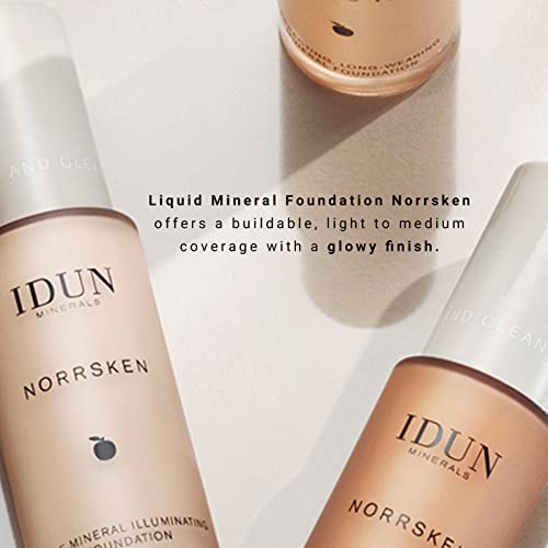 Idun Minerals Norrsken Foundation - Longwear Liquid Foundation With Poreless, Luminous Coverage - Dewey, Glowing Finish - Vegan, Cruelty Free, And Silicone Free Makeup - 203 Saga - 1 Oz #TOP1