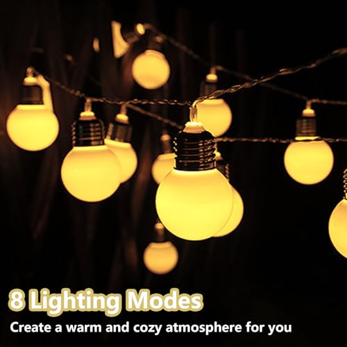Globe String Lights Battery Operated 11.9Ft Marquee Letter Lights 12 LED Light Bulbs with Timer, Indoor Outdoor G40 String Light for Party Bedroom Marquee Letters Numbers Christmas Camping Decor - Image 5