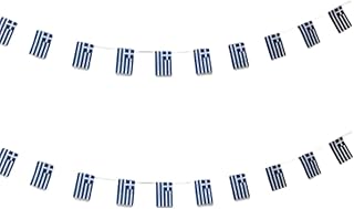 40 Stück Griechenland Flagge,Griechenland Girlande 11,4M,Griechenland Wimpel, wimple greek, Griechenland Wimpelkette, Griechische Wimpelkette Griechische, Griechische Mini Banner 14x21cm