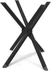 Base de Mesa Pé Aço Preta Reforçada Mesa Redonda ou Quadrada 4 Lugares