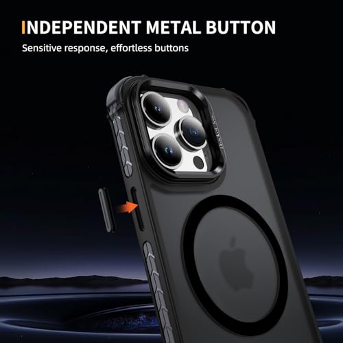 Coque iPhone 14 Pro Max magnétique noire avec support intégré compatible MagSafe - 4