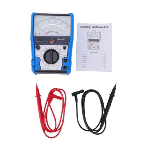 SK 88C Multímetro de medición eléctrico para trabajo de fábrica, corriente CC 10 A máximo, resistencia Rx1 a Rx100k, diseño portátil con cables de prueba