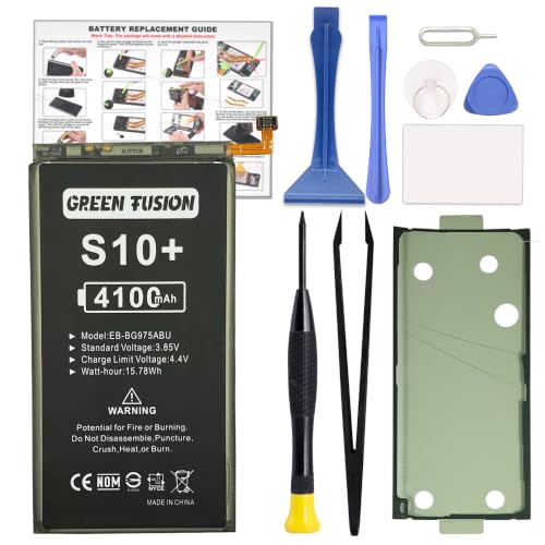 Image of GREEN FUSION for Galaxy S10 Plus Replacement Battery, New Upgraded EB-BG975ABU Battery Compatible with Samsung S10+ Plus SM-G975, with Repair Tools & Instruction