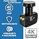 Premium X Twin LNB - 2Fach - für 2 Teilnehmer - 4K Full HD - mit Wetterschutz und LTE Filter + 4X F-Stecker für Satellitenschüssel Digital TV Fernseher SAT Receiver - Schwarz