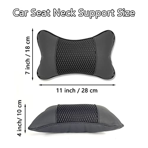 duoyif Reposacabezas Coche Cojin, Almohada Cervical Para Coche Para Conducir, Almohada De Coche De Cuero Con Espuma Viscoelástica, Almohada De Viaje Ajustable Para Proteger La Columna Cervical 1 pieza