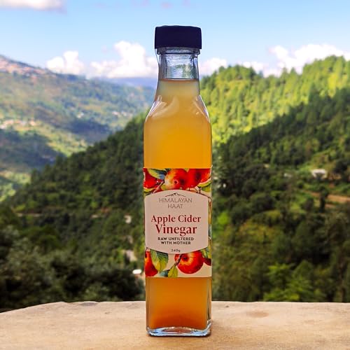 Image of Himalayan Haat Apple Cider Vinegar - Raw, Unfiltered with Mother | Organic Himalayan Apples | Detoxifying & Ideal for Salad Dressings & Pickles | 250ml x 2
