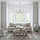 WTUOING Modern Kronleuchter Kristall Deckenleuchte Silber, 6 Flammig Kronleuchter Vintage Chrom Pendelleuchte Esstisch Kristall Lampe Hängelampe für Wohnzimmer, Schlafzimmer, Esszimmer
