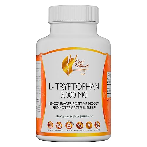 Cocó March N.M.D Sleep Aid con L-Triptófano 500 mg – Suplemento Natural para el Sueño, Vegano, Sin Gluten, Sin Lácteos, Sin Soja, Sin OMG – Apto para Dieta Keto – 30 Raciones