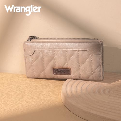 Image of Montana West Wrangler Woman Wallet Slim Thin Quilted Bifold with Coin Purse | Minimalist, Card Cases & Money Organizers, Smooth Zipper