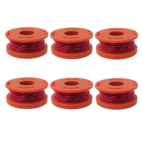 6Pcs WA0010 Trimmer Spool Line Set for Worx WG154 WG163 WG180 Replacement Spools String Trimmer Parts