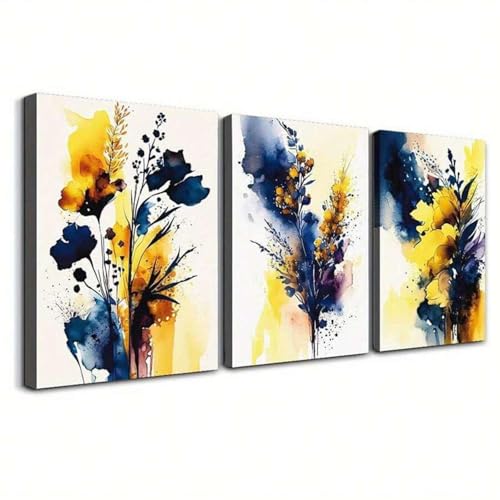 Affiche sur toile florale 60x80 cm pour habiller un grand mur vide sans cadre imposé