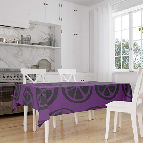 Nappe de table 140 x 160 cm polyester lavable séchage rapide violet - 4