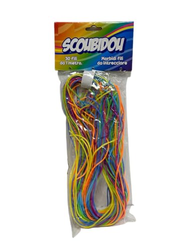 Fili Scoubidou Scubidu Scoobydoo 30 fili da 100 cm 1 Metro Lacci Scoubidou Scooby Doo Fili Lunghi Scooby Doo Fili,Scoubidou Fili per Scooby Scoubidou ​per Braccialetti Portachiavi Gioielli Fai da te