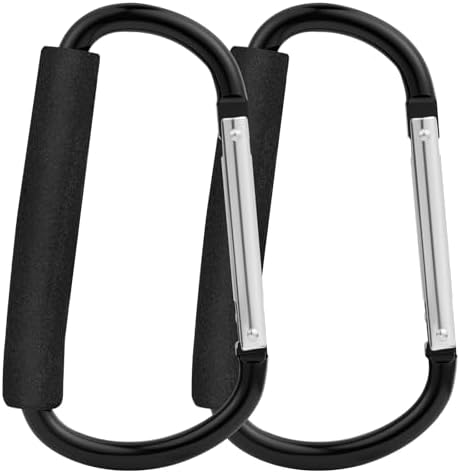 URAQT 2 PCS Ganchos Carro Bebé, Buggy Mosquetones Universales Mom...