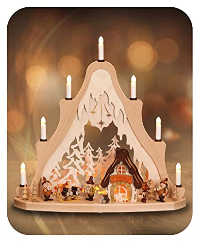 Arche lumineuse avec lutin Rudolphs Schatzkiste de 7 ampoules pour intérieur 50x53x14 cm
