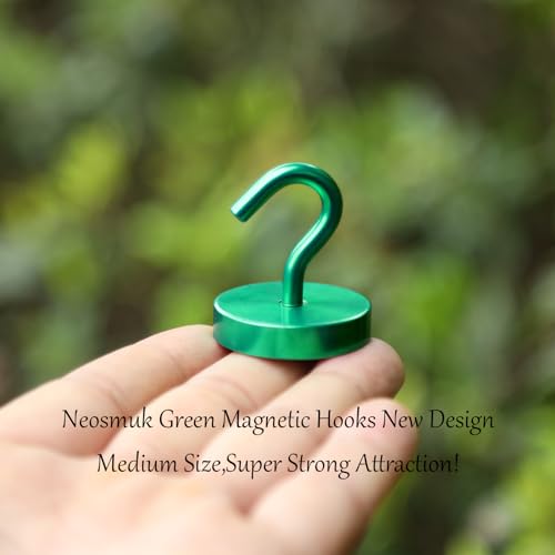 Image of Neosmuk Magnetic Hooks Steel Tube Design for Cruise,130lb+ Green,10 Pack
